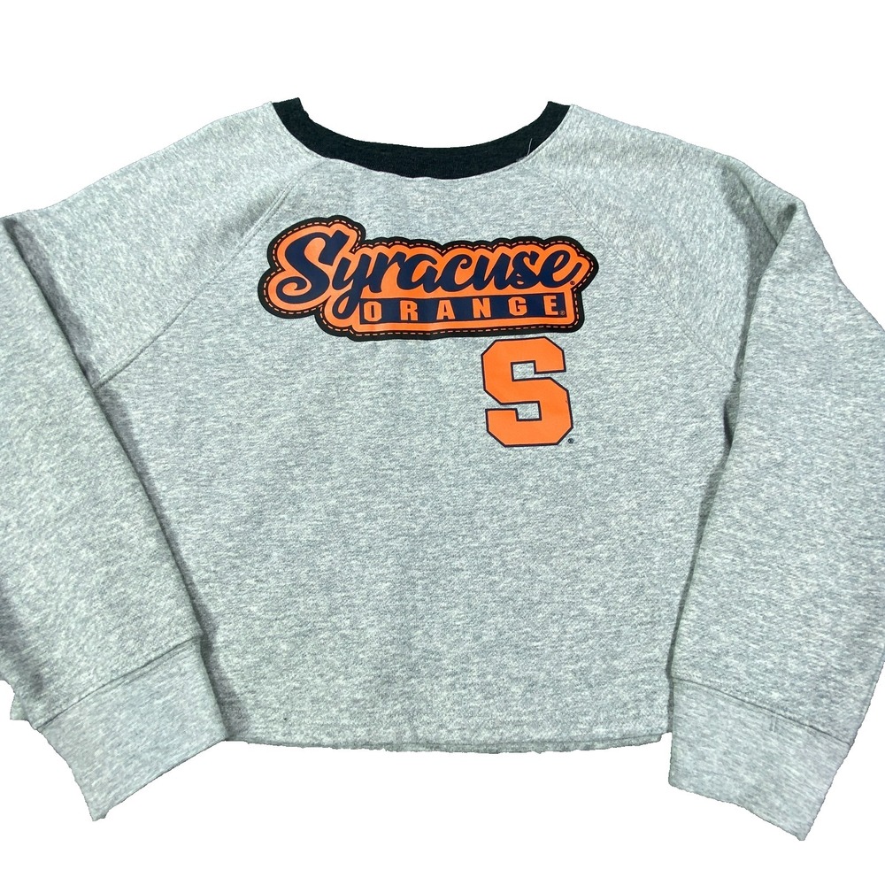 Syracuse Orange Crop Sweater Women Large Grey Collegiate Licensed NCAA Sport Top